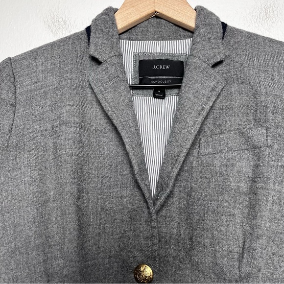 J. Crew Women Schoolboy Blazer Jacket 2 Gray Wool Preppy Academia Old Money - Picture 4 of 11